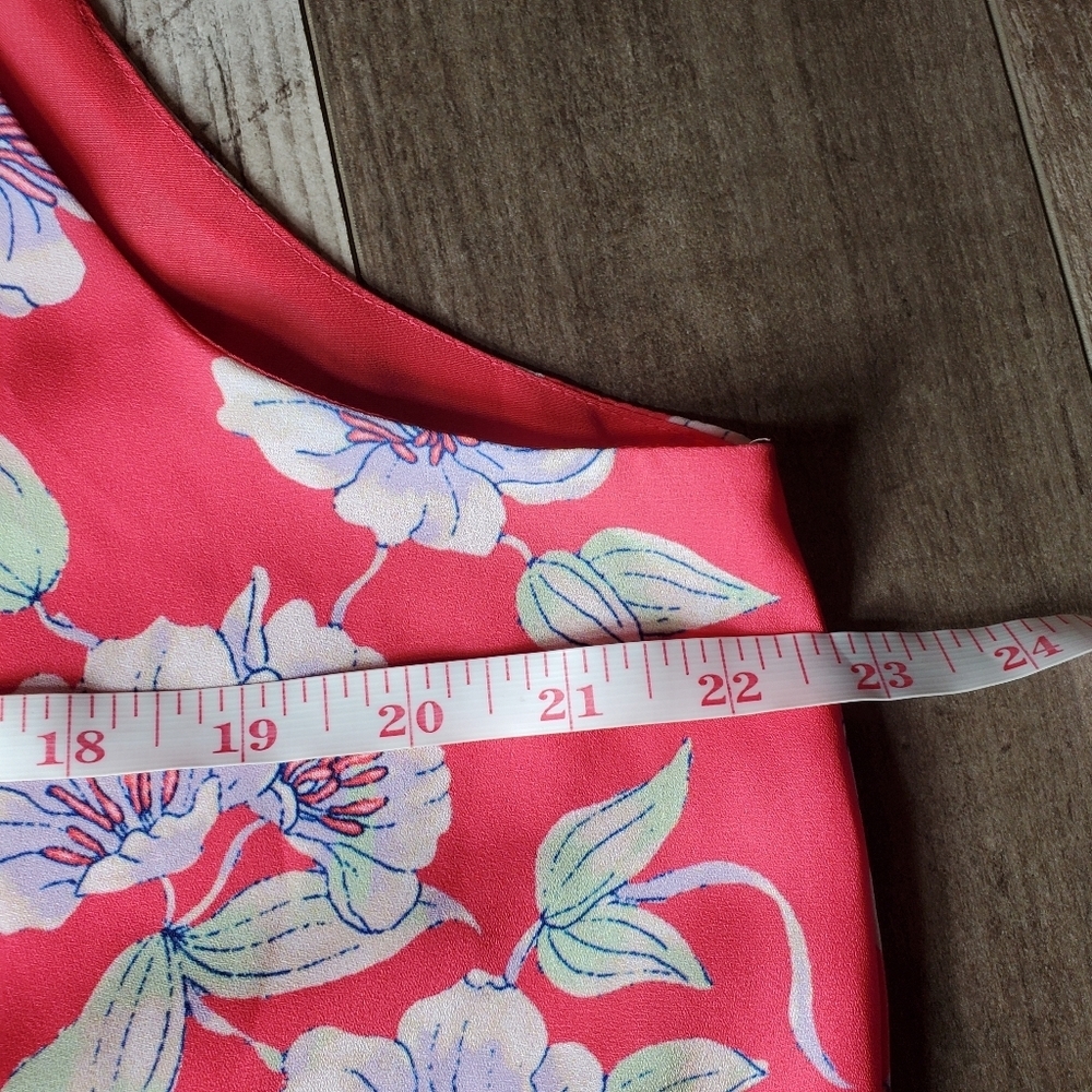 Emma & Olivia Coral Pink Floral Sleeveless Flowy Women's Blouse Size XL NWOT - Picture 3 of 16